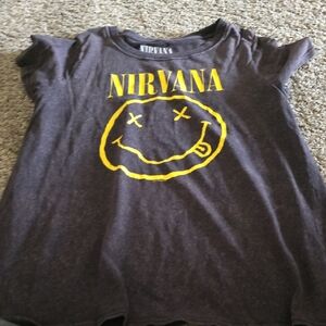 NIRVANA Kids Tee - Black with Yellow Graphic